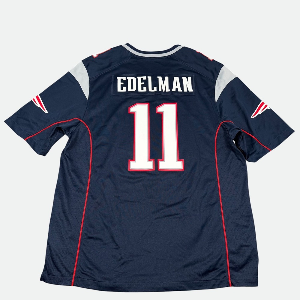 Nike Julian Edelman New England Patriots Men XL Navy Blue Super Bowl LIII Jersey
